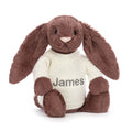 Bashful Fudge Bunny with Personalized Cream Jumper