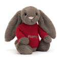 Bashful Truffle Bunny with Personalized Red Jumper