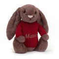 Bashful Fudge Bunny with Personalized Red Jumper