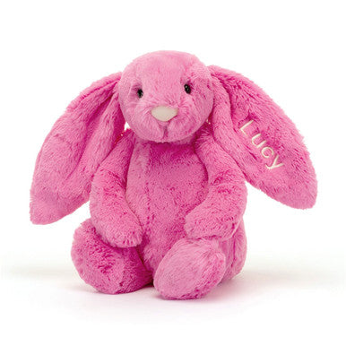 Personalized Bashful Hot Pink Bunny Medium