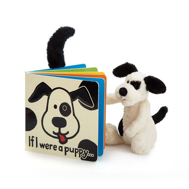 If I Were A Puppy Book and Bashful Black & Cream Puppy