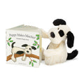 Puppy Makes Mischief Book and Bashful Black & Cream Puppy